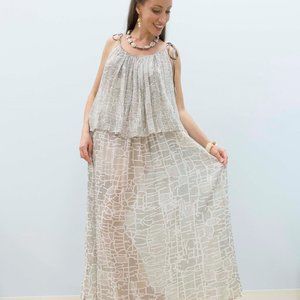 Beach Cover up BEIGE CHAMBRAY style